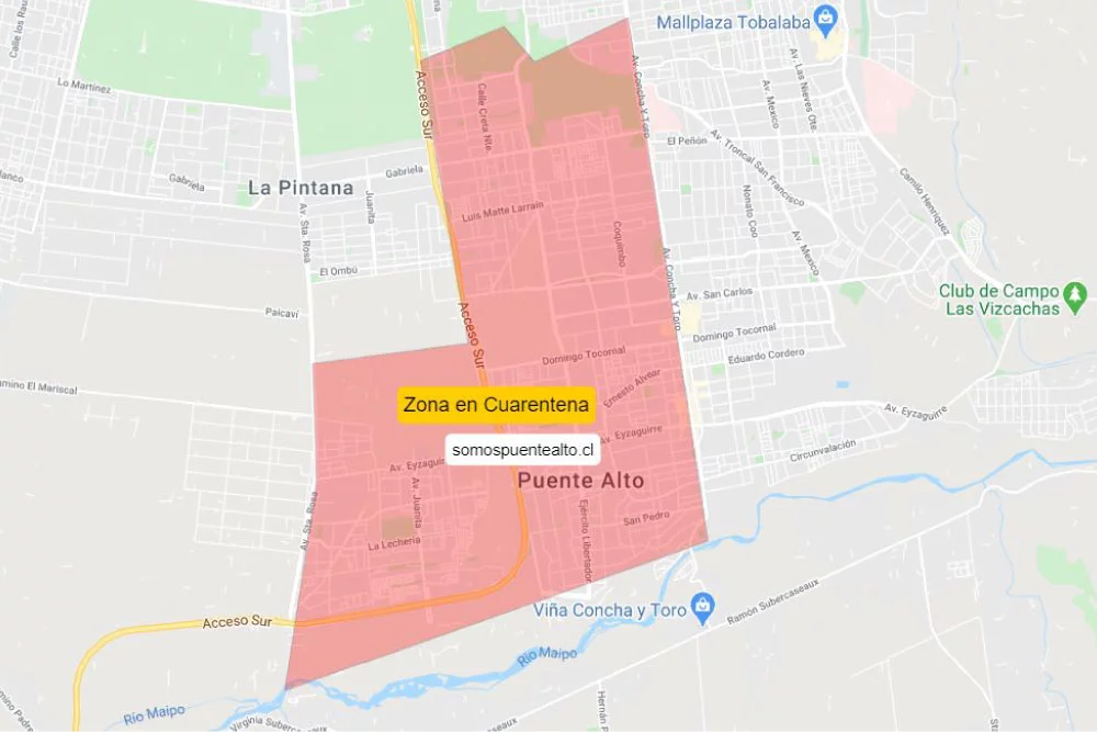Mapa Cuarentena Puente Alto