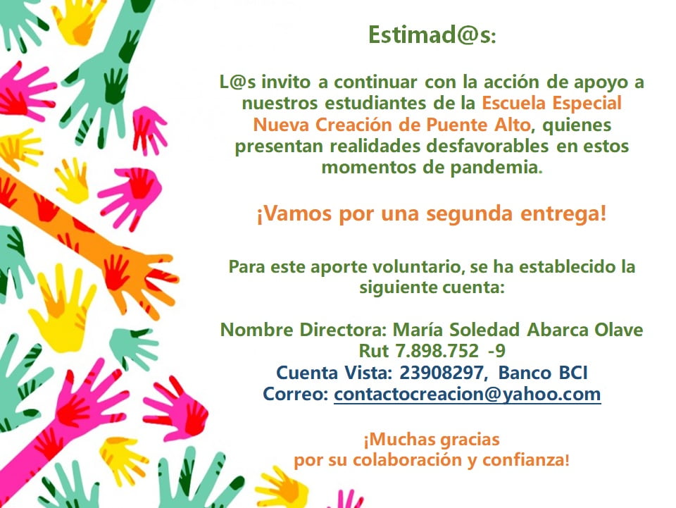 Foto de campaña de escuela nueva creación en puente alto