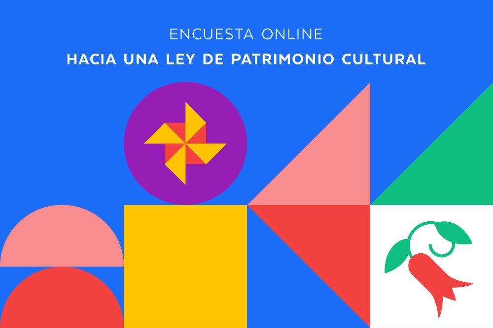 Diseño de colores con el texto: encuesta de ministerio de las culturas