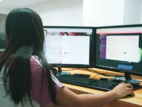Foto de persona utilizando computador
