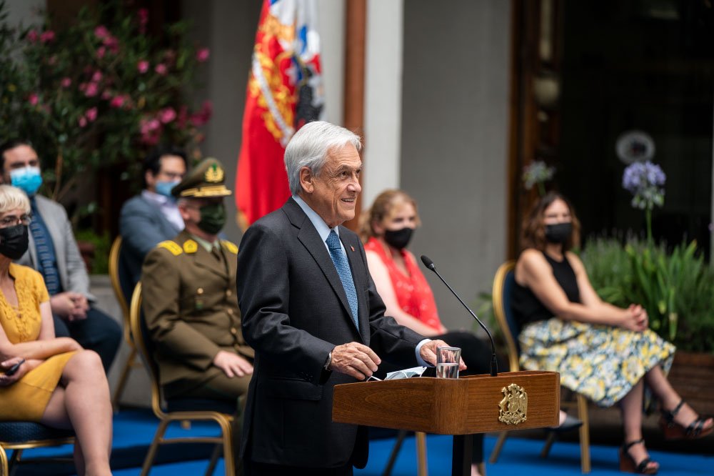 Foto de Presidente Piñera en una declaración pública