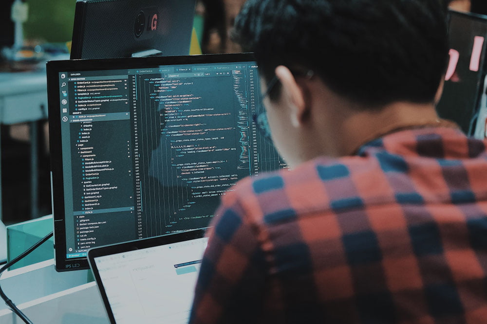 Foto de persona utilizando un computador